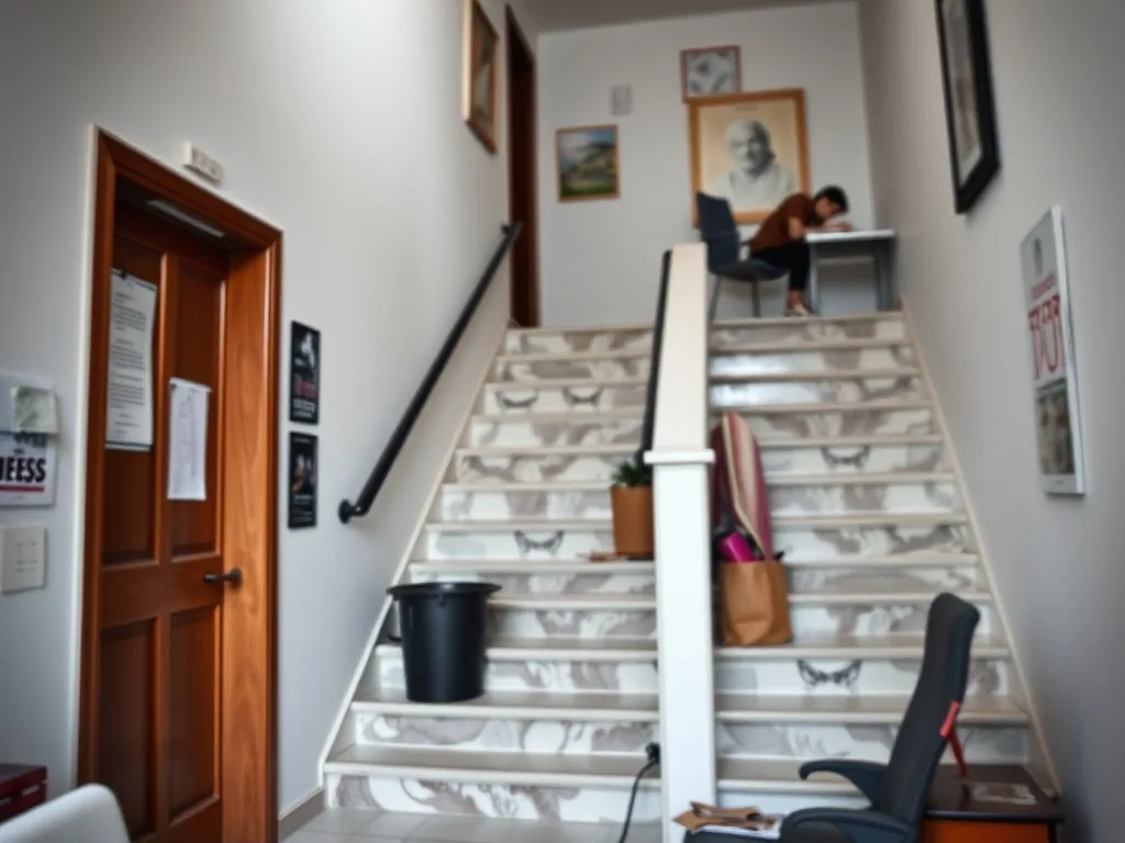 Fauteuil de monte-escalier tournant sur un escalier en courbe